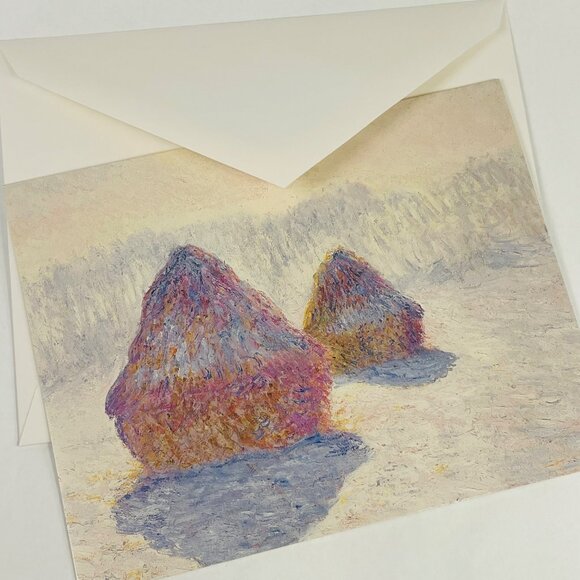 Claude Monet Haystacks Art Blank Greeting Card With Envelope - Unused - Picture 6 of 6
